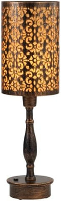 UMEXUS Cordless Rechargeable Table Lamp, Vintage Bronze