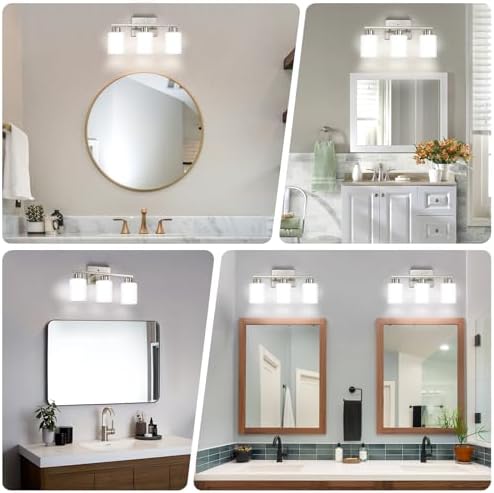 FonmYim Brushed Nickel Bathroom Vanity Light Fixture