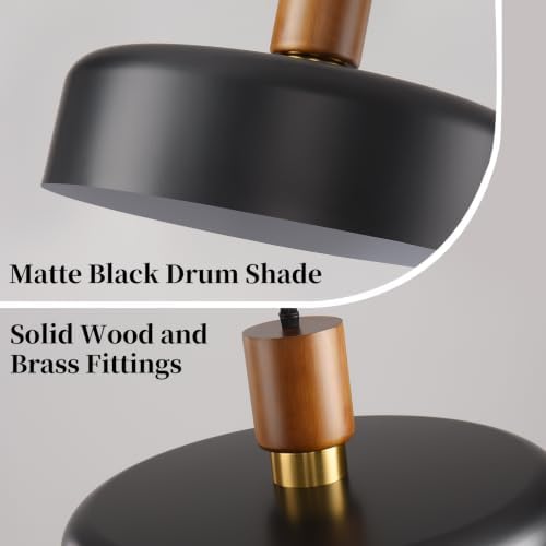 Eustace 13.8inches Oak Wood & Brass Pendant Light