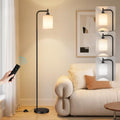 Ziisee 64" Floor Lamp with Remote Control, Beige Shade