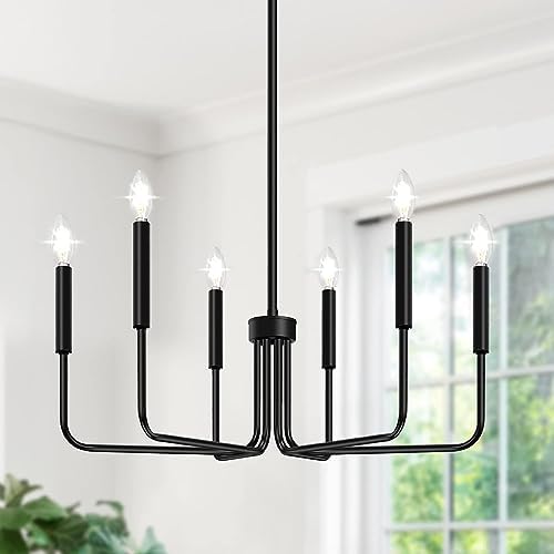 Black 6-Light Industrial Farmhouse Chandelier