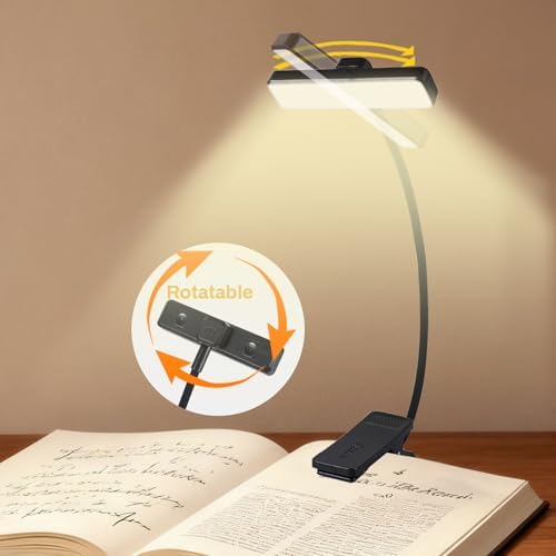 VAVOFO 24 LED Rechargeable Clip-on Book Light, Black