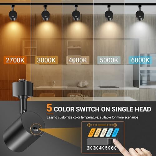 L Type LED Track Lighting Heads, 6-Pack