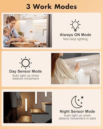 maylit 6 Pack Rechargeable Under Cabinet Lights
