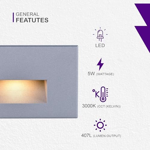 Ciata Indoor/Outdoor 5 Watt Horizontal Stair/Step Light, 3000K