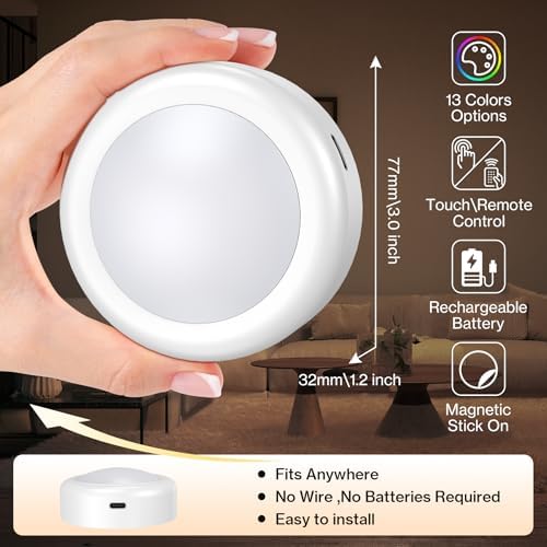 Cadrim Rechargeable RGB Puck Lights, 1pcs