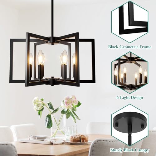 Bairth 20"-62" Adjustable Black Chandelier