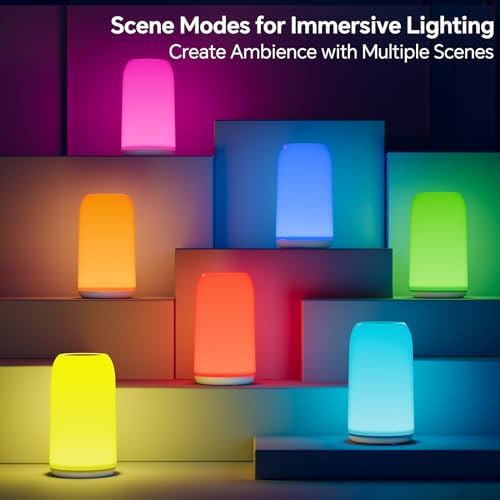 ROOTRO Cordless Rechargeable Table Lamp, RGB Mode