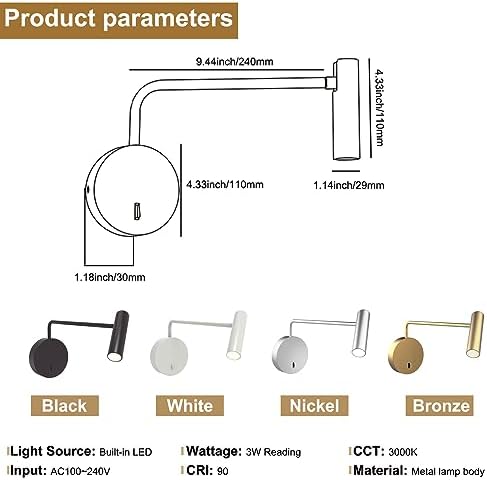 ZEROUNO Black Hardwired LED Wall Sconce, 3000K