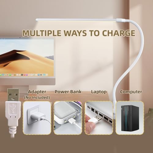 Clip on Desk Lamp, Flexible Arm, 14'' Light‐Bar Dimming Task Light