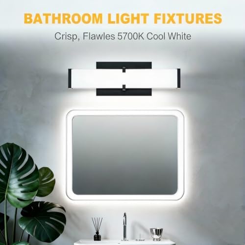 16 Inch Black Dimmable LED Bathroom Vanity Light