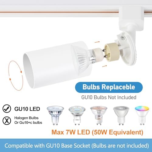 8-Light LED Track Lighting Kit with 6.6FT H Rails