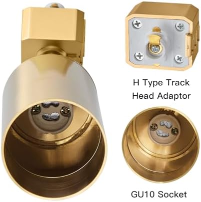VANoopee H Type GU10 Track Lighting Heads, 4-Pack