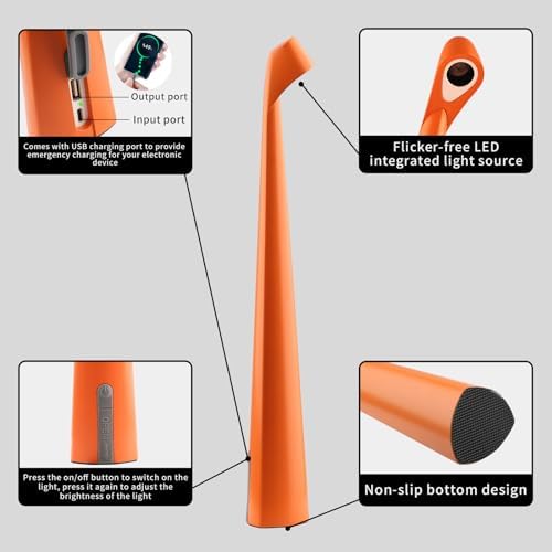 HAPYGI Cordless Rechargeable Metal Table Lamp, 3-Level Brightness