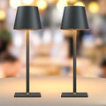 Yogaret Black Cordless Rechargeable Table Lamps, 2 Pack
