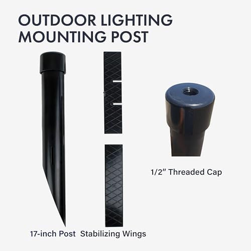 17" Outdoor Landscape Lighting Mounting Post, MPOST17