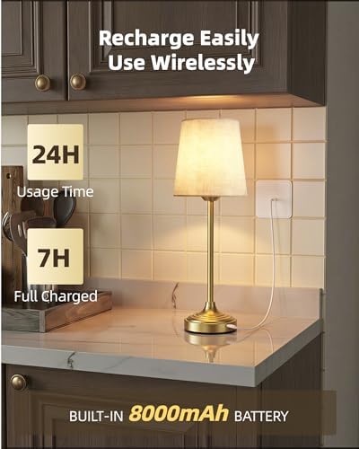 Battery Operated Lamp, 8000mAh, Ambient Light, Touch Control
