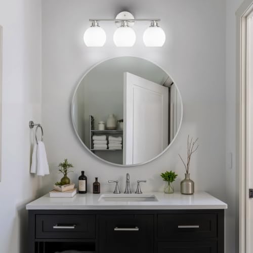 Brushed Nickel 3-Light Bathroom Vanity Light