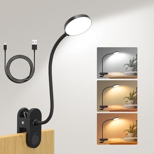 Rechargeable Clip on Light for Bed, 61 LED Cordless Reading Lamp with
