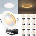 Sunco 12 Pack 6-Inch Slim LED Recessed Lights, Night Light