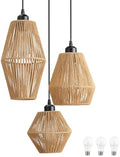 3-Light Hand-Woven Rattan Pendant Light