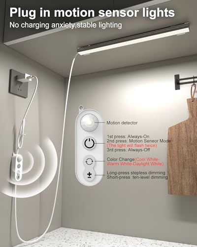 ASOKO Motion Sensor LED Under Counter Light, 14.5in 3 Color