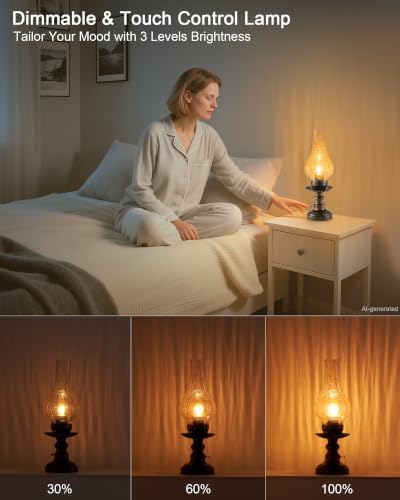 UMEXUS Vintage Rechargeable Cordless Table Lamp, Small