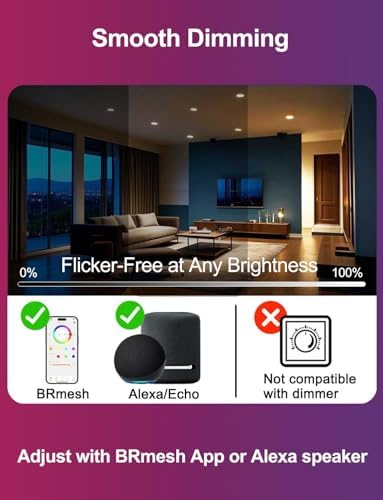 iLC 6 Inch Color Changing LED Recessed Lights, 6 Pack