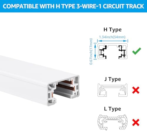 LEONLITE 4FT H-Type Track Rail, White
