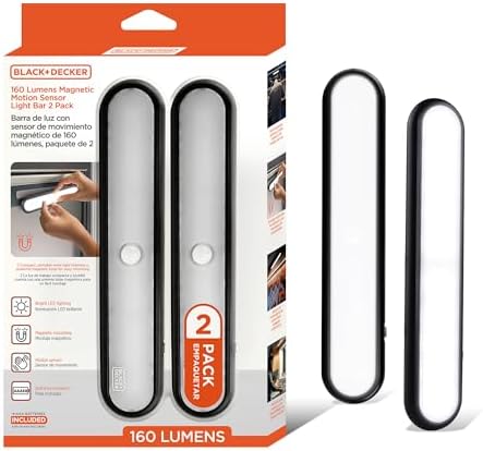 BLACK+DECKER 2-Pack LED Light Bars, 160LM Motion Sensor