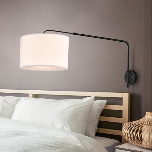 Coby Adjustable Swing Arm Wall Sconce, Matte Black