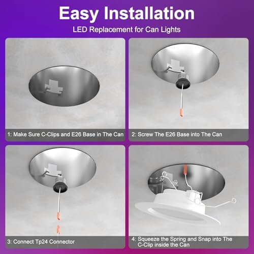 5/6-Inch Color-Changing Recessed Lights, 4-Pack