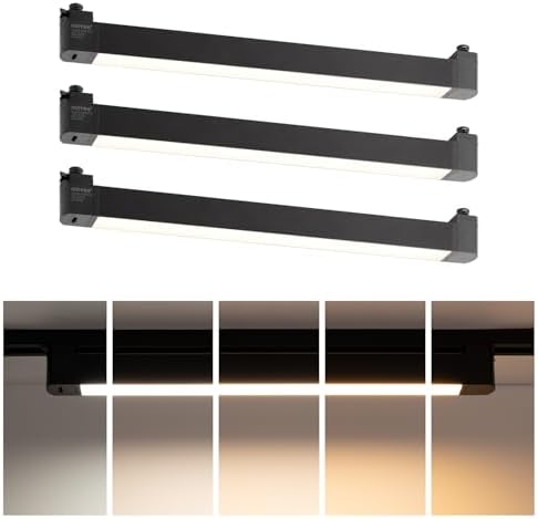 mirrea 3-Pack H-Type Dimmable LED Track Heads, Black