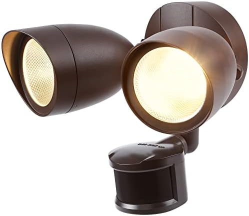 LEONLITE LED Outdoor Security Light, Motion Sensor, Bronze