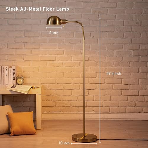 O'Bright Adjustable Floor Lamp, Gooseneck, Brushed Nickel
