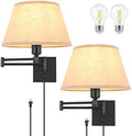 TRLIFE Dimmable Plug-in Swing Arm Wall Sconces, 2 Pack
