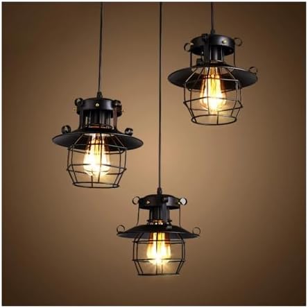 Industrial Loft Retro Iron Pendant Light, Warm White