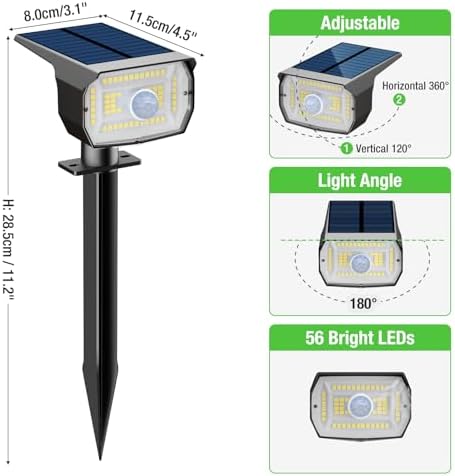 nipify Solar Outdoor Motion Sensor Landscape Light