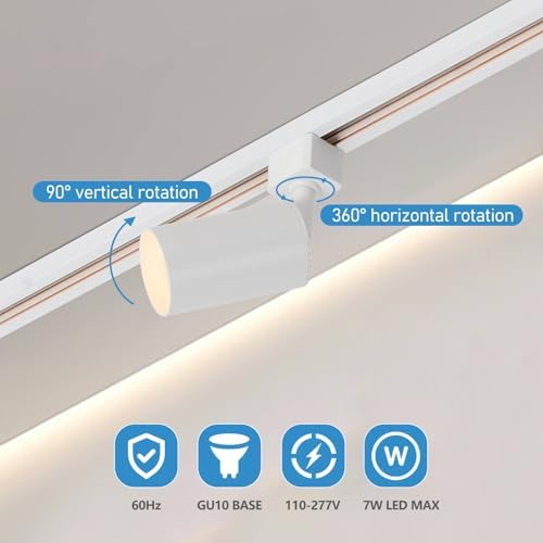 8-Light LED Track Lighting Kit with 6.6FT H Rails
