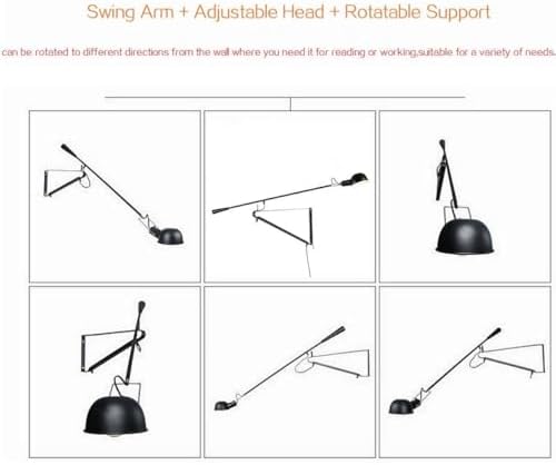 Long Swing Arm Wall Lamp, Black