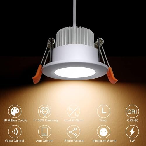 Smart 3 Inch WiFi LED Downlight, RGB & CCT, 10 Pack