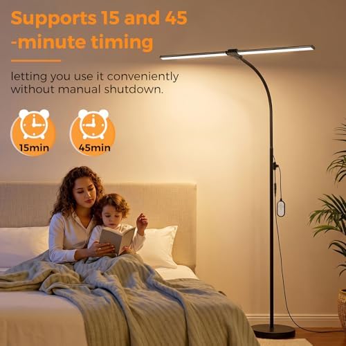 20W 1400LM LED Floor Lamp with Adjustable Neck