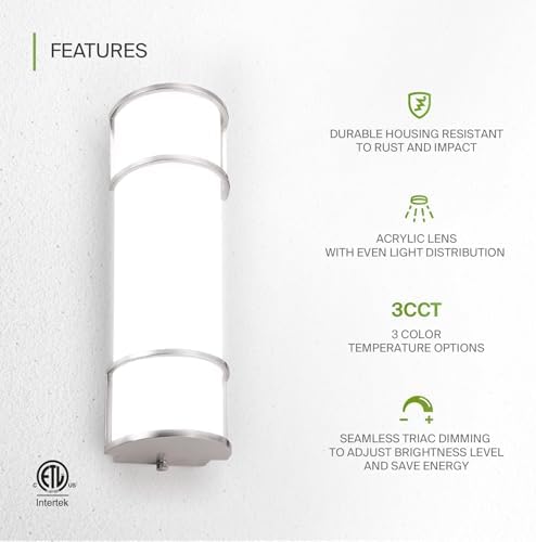 ASD 18" Nickel LED Vanity Light