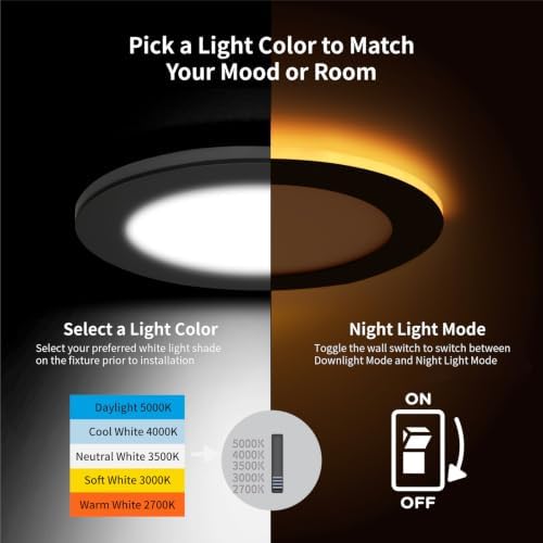 Meconard 12 Pack 6 Inch LED Recessed Lighting