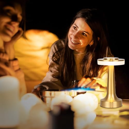 Cordless Metal Touch Table Lamp — Gold - view 3