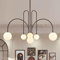CATINER Modern 40" 6-Light Brown Sputnik Chandelier