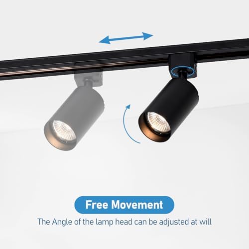 Plug-In 6-Light LED Track Lighting Kit, Black