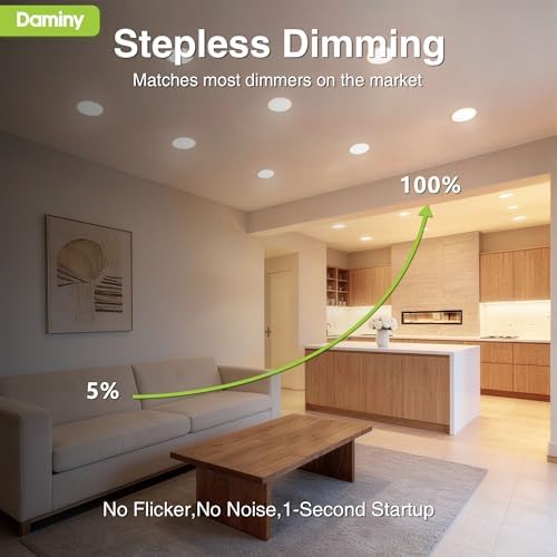 DAMINY 24 Pack 6 Inch Canless LED Recessed Lighting