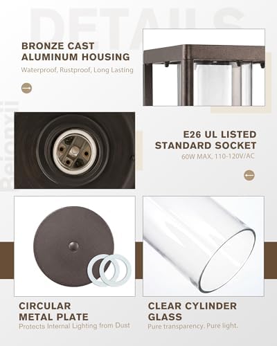 Beionxii Outdoor Post Light, 20", Bronze