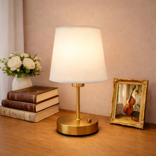 Gold Portable Cordless Rechargeable Table Lamp